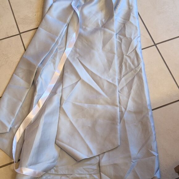 NWT Alfred Sung Column Maxi Dress Bow On Back Mist Blue Size 10 - Picture 4 of 12